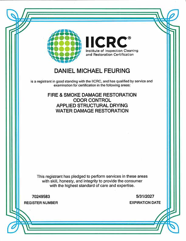 Dan Feuring IICRC License